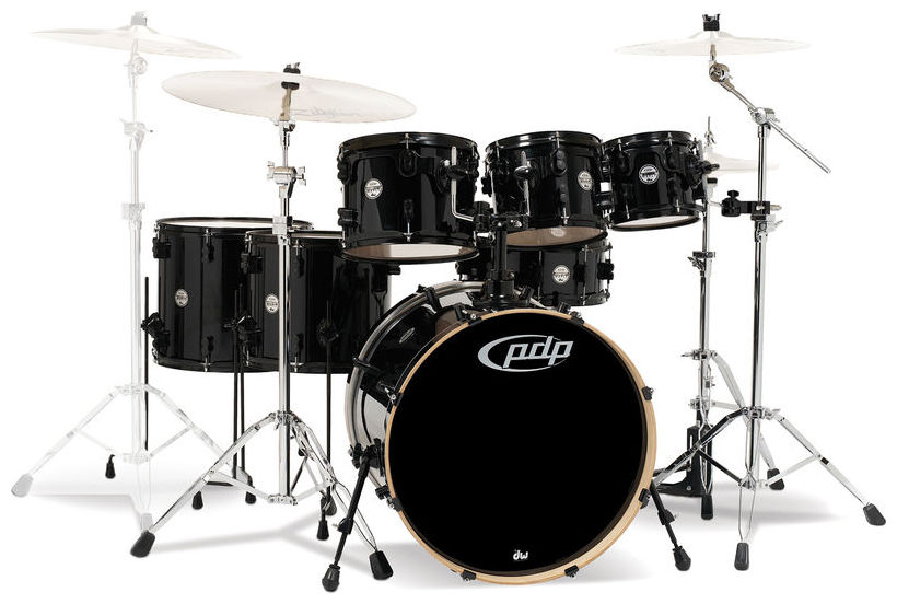 DW PDP CM7 Rock Pearlescent Black
